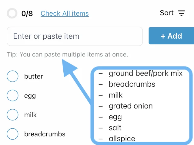 Copy and paste any text - it’s instantly converted into a clean, organized shopping list.